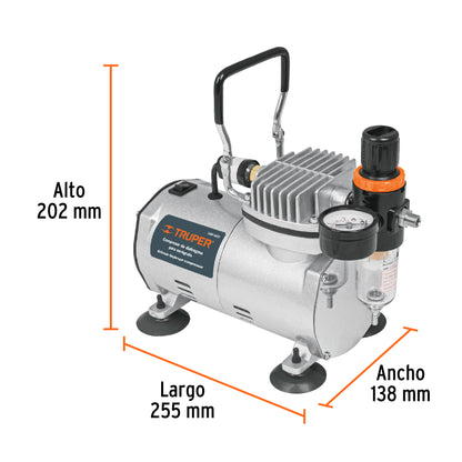COMP-AERO Compresor de diafragma para aerógrafo 1/5 Hp 110 V