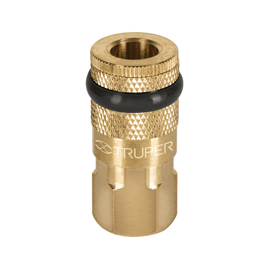 COPLE-HEM-1/4 Cople de latón, cuerda 1/4 NPT, hembra