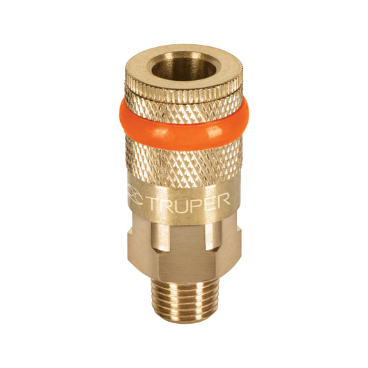 COPLE-MA-1/4 Cople de latón, cuerda 1/4 NPT, macho