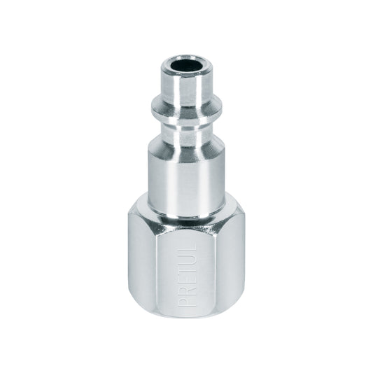 CORAL-HEM-1/4P Conector rápido de acero cromado, 1/4 NPT, hembra, Pretul