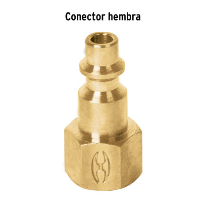 CORAL-HEM-1/4 Conector rápido de latón, 1/4 NPT, hembra