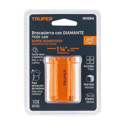 COSE-1-1/4 Brocasierra diamante, borde segmentado 1-1/4"