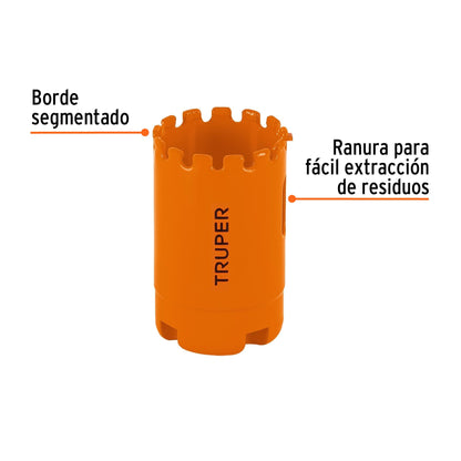 COSE-1-1/4 Brocasierra diamante, borde segmentado 1-1/4"