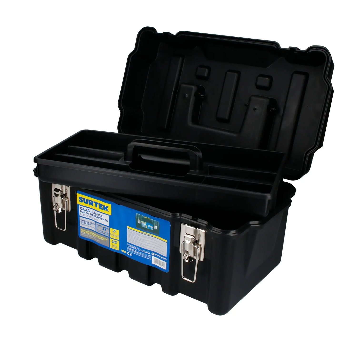 CPS17 Caja plástica con broches metálicos 17" X 9" X 8"
