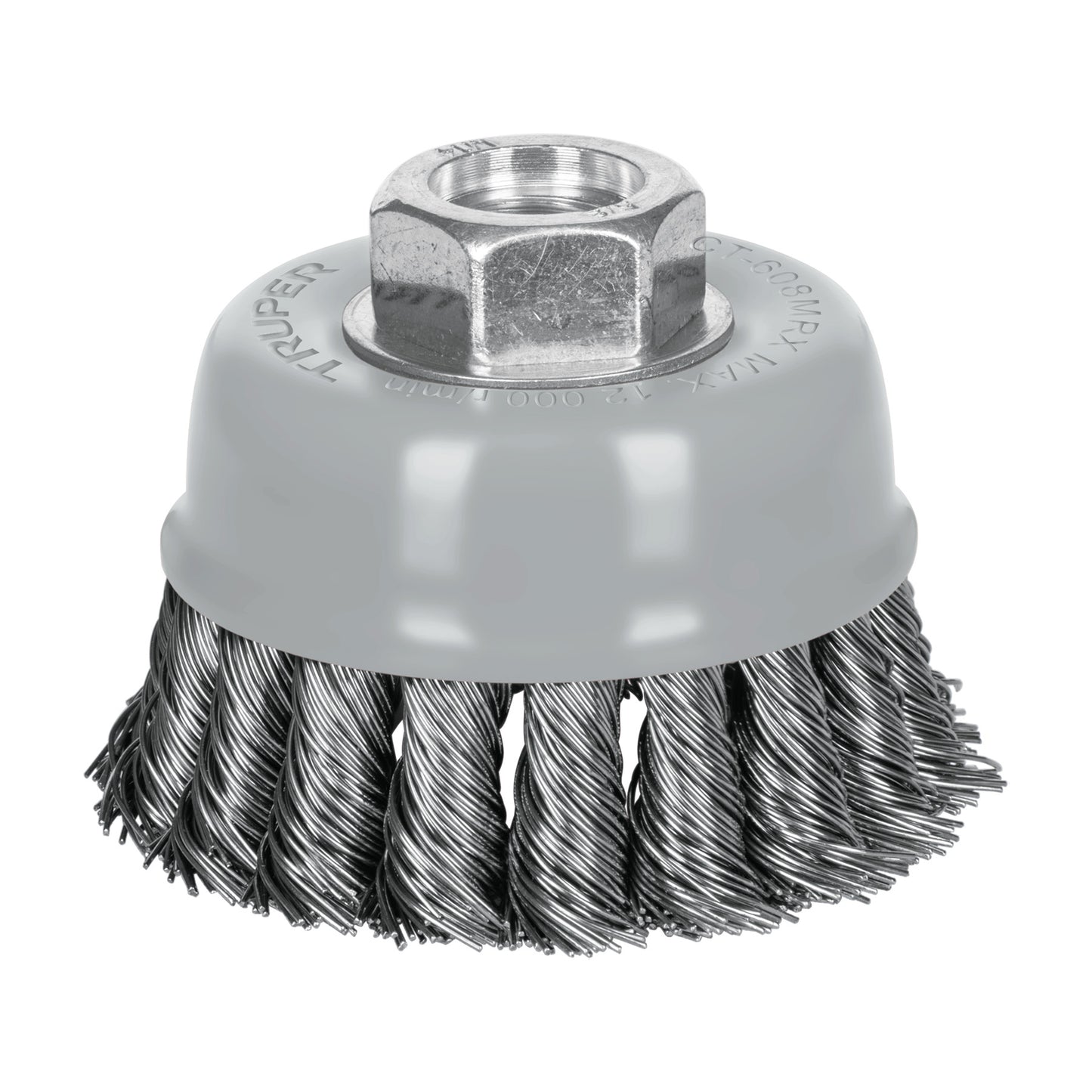 CT-608MRX Carda de copa, alambre trenzado grueso, 3', Multi rosca
