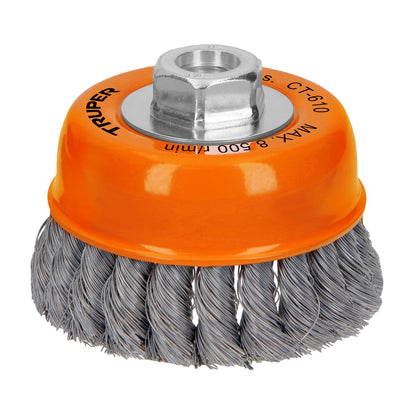 CT-610 Grata de copa, alambre trenzado fino, 4' para esmeril