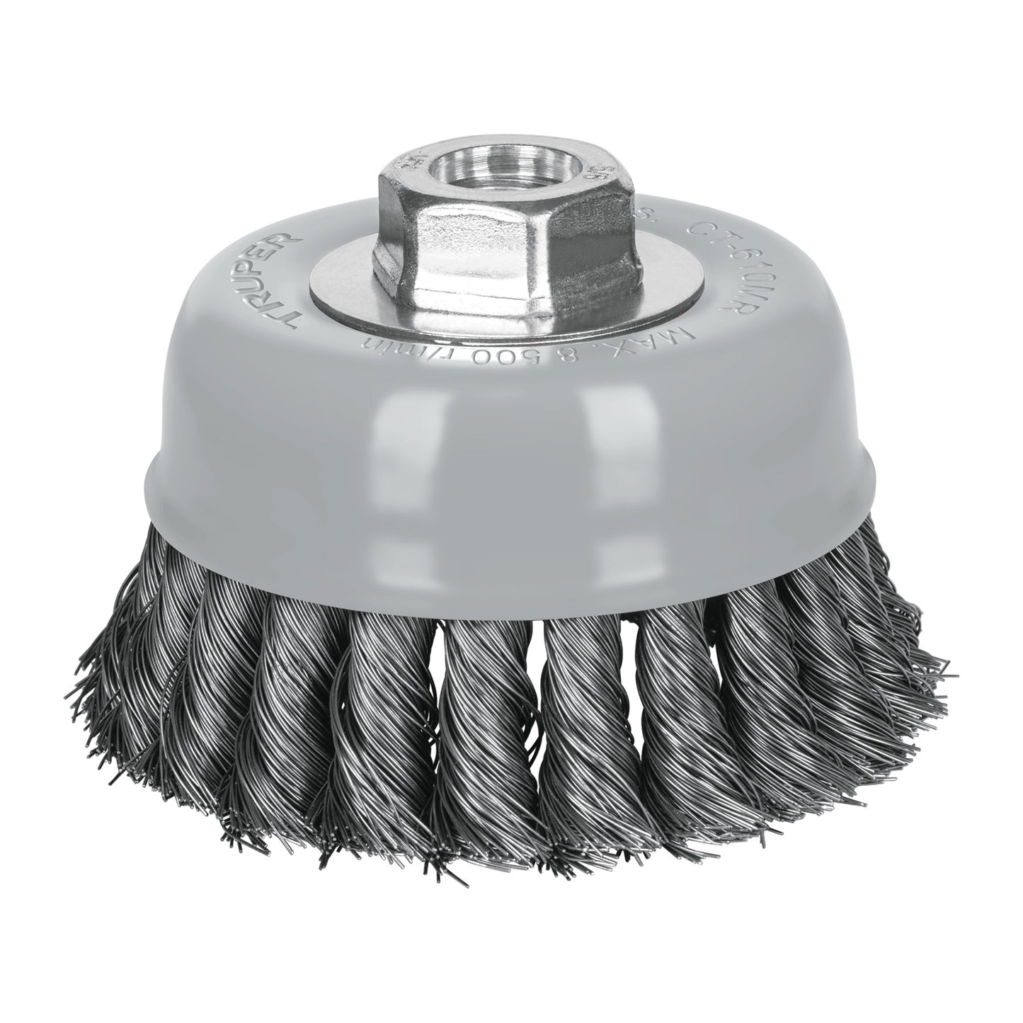CT-610MR Carda de copa, alambre trenzado fino, 4', Multi rosca