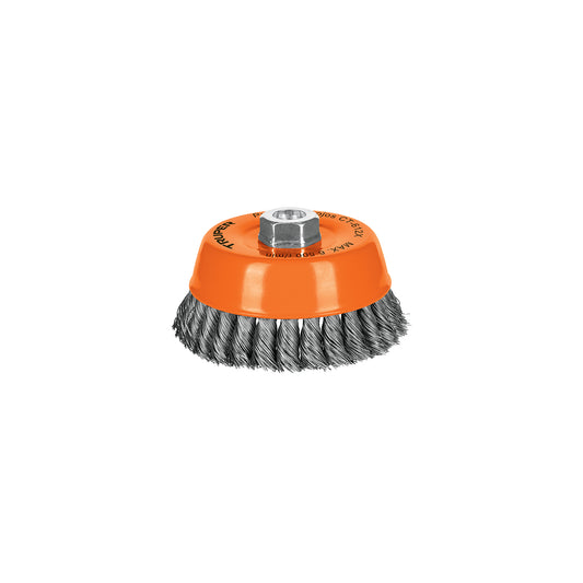 CT-612X Carda de copa, alambre trenzado grueso, 5' para esmeril