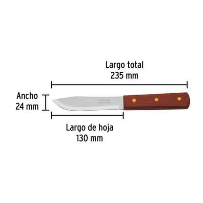 CUCH-M50 Cuchillo cebollero, mango madera, 5"