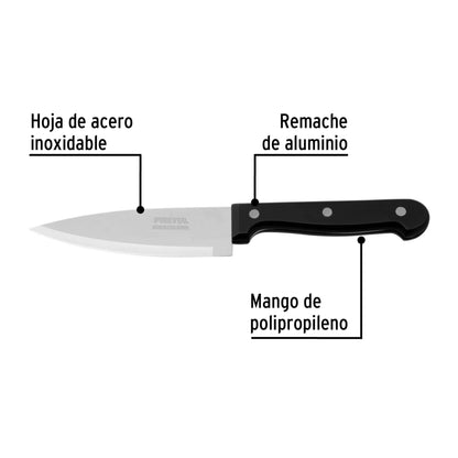 CUCH-P51 Cuchillo de chef, mango plástico, 5"