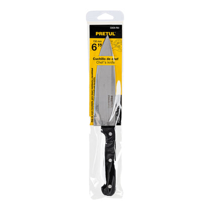 CUCH-P61 Cuchillo de chef, mango plástico, 6"