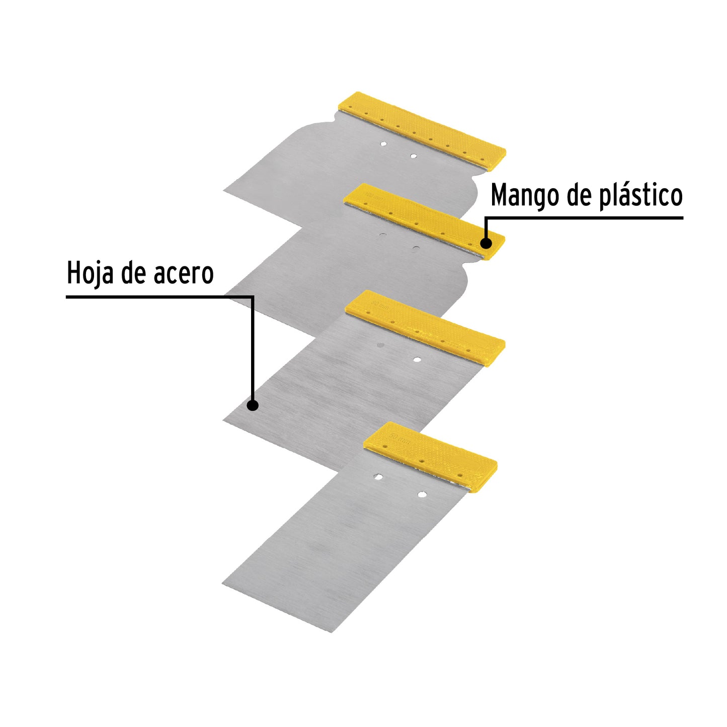 CUÑ-4P Juego de 4 cuñas, mango plástico, Pretul