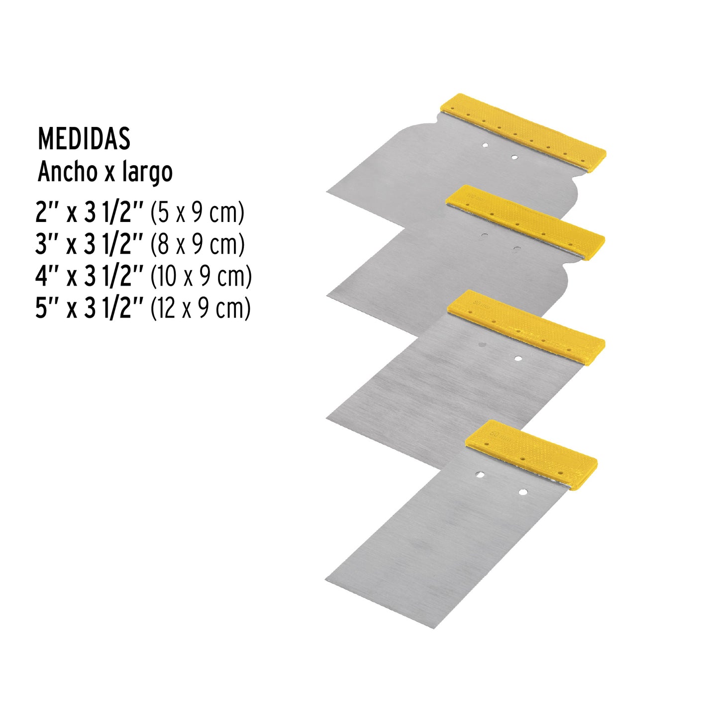 CUÑ-4P Juego de 4 cuñas, mango plástico, Pretul