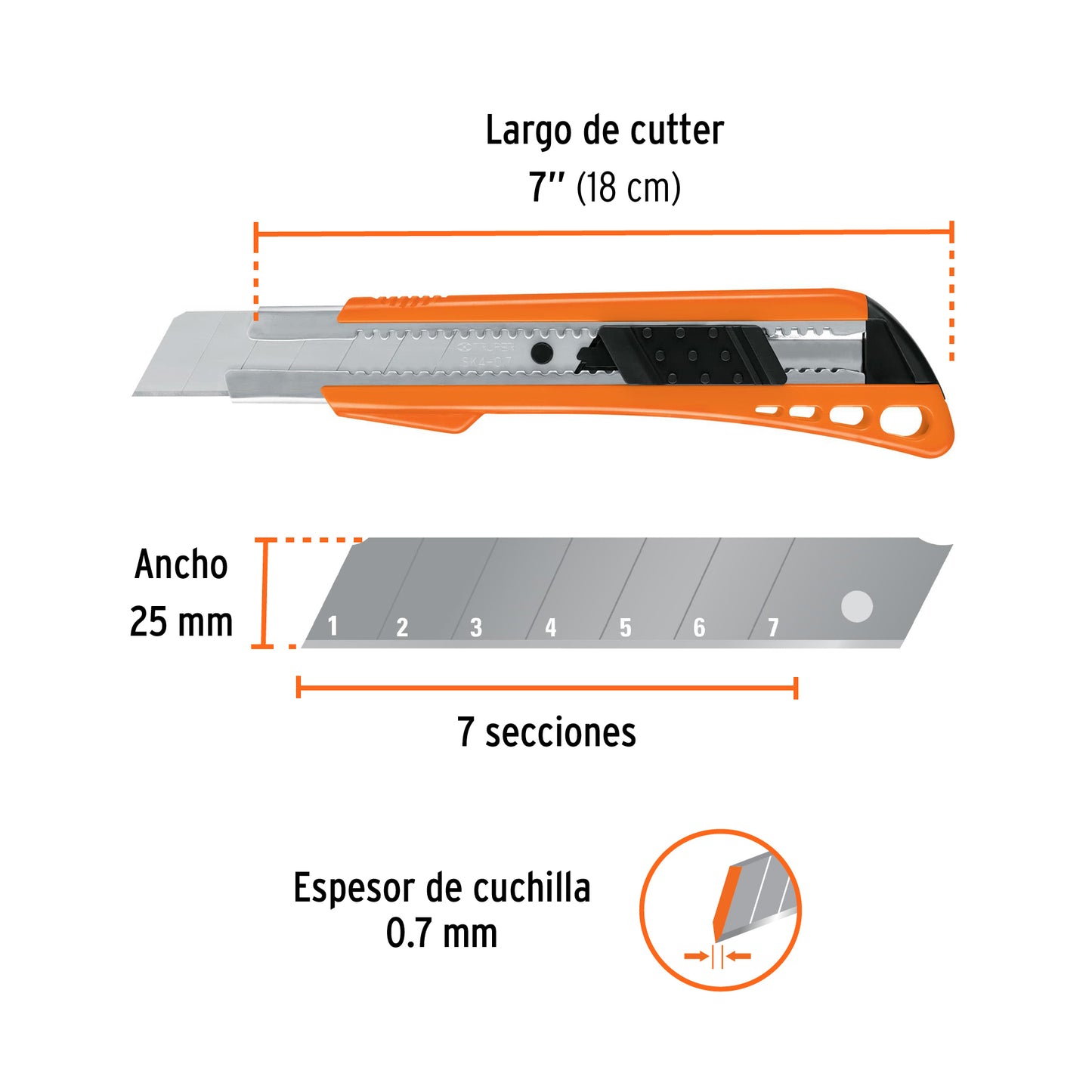 CUT-7 Bisturí cuchilla de 25 mm