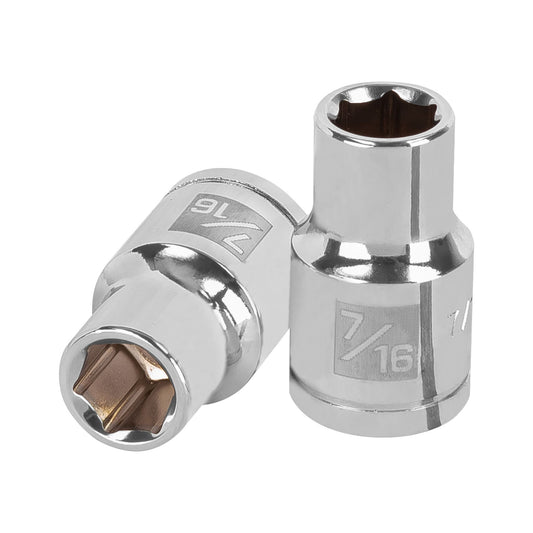 D-1214-H Copa de 6 puntas, mando 1/2" de 7/16"