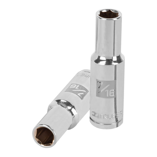 D-1214-HL Copa de 6 puntas, largo, mando 1/2" de 7/16"