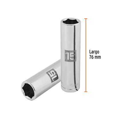 D-1215-ML Copa de 6 puntas, mando 1/2" de 15mm