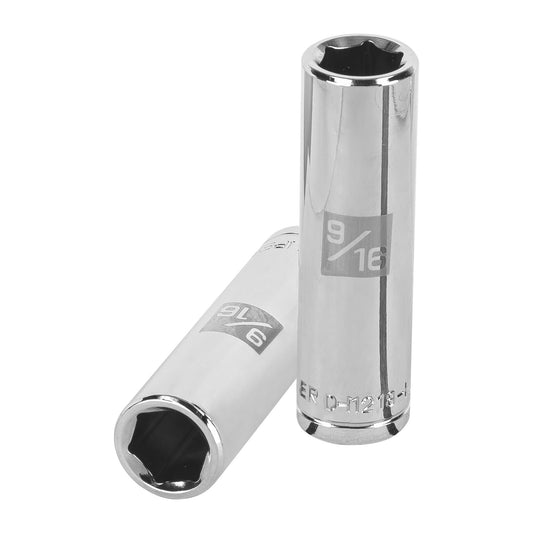 D-1218-HL Copa de 6 puntas, largo, mando 1/2" de 9/16"