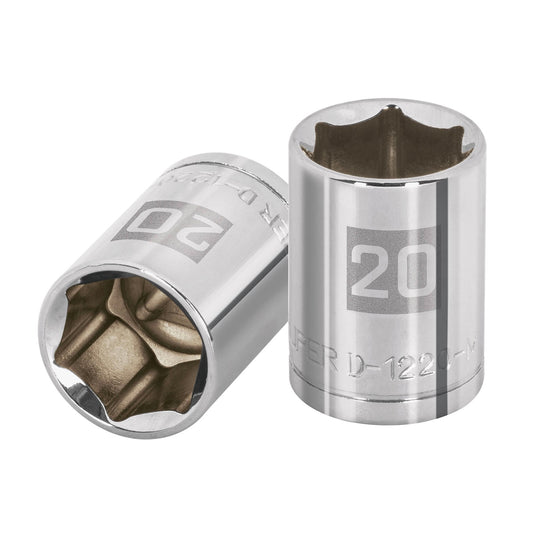 D-1220-M Copa de 6 puntas, mando 1/2" de 20mm