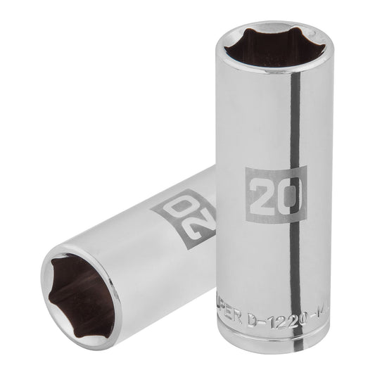 D-1220-ML Dado largo de 6 puntas, cuadro 1/2' de 20 mm