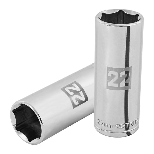 D-1222-ML Dado largo de 6 puntas, cuadro 1/2' de 22 mm