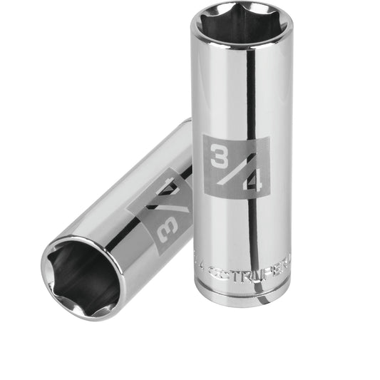 D-1224-HL Copa de 6 puntas, largo, mando 1/2" de 3/4"