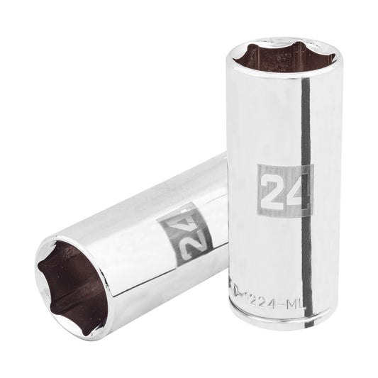 D-1224-ML Dado largo de 6 puntas, cuadro 1/2' de 24 mm
