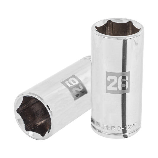 D-1226-ML Dado largo de 6 puntas, cuadro 1/2' de 26 mm