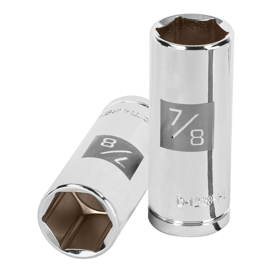 D-1228-HL Copa de 6 puntas, largo, mando 1/2" de 7/8"
