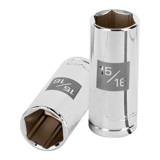 D-1230-HL Copa de 6 puntas, largo, mando 1/2" de 15/16"