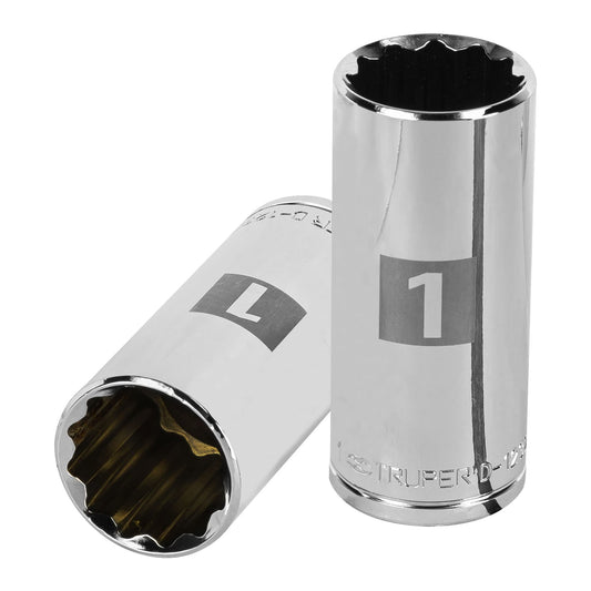 D-1232-EL Copa de 12 puntas, largo, mando 1/2" de 1"