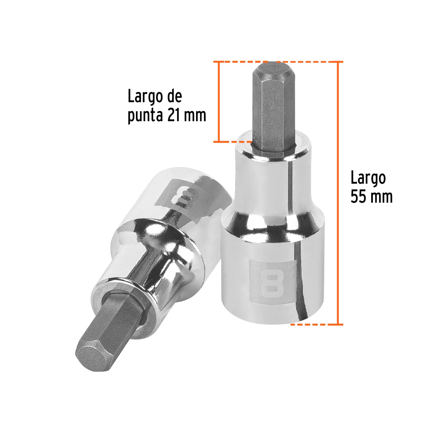 D-1241-8M Copas de punta bristol, mando 1/2" de 8mm