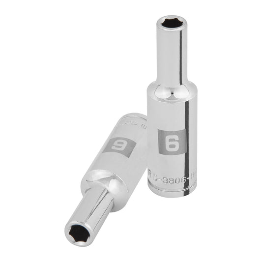 D-3806-HM-L Dado largo de 6 puntas, cuadro 3/8' de 6 mm
