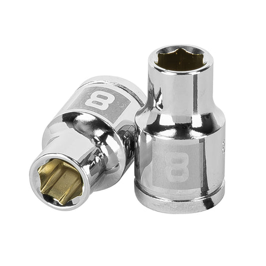 D-3808-HM Copa de 6 puntas, mando 3/8", de 8mm