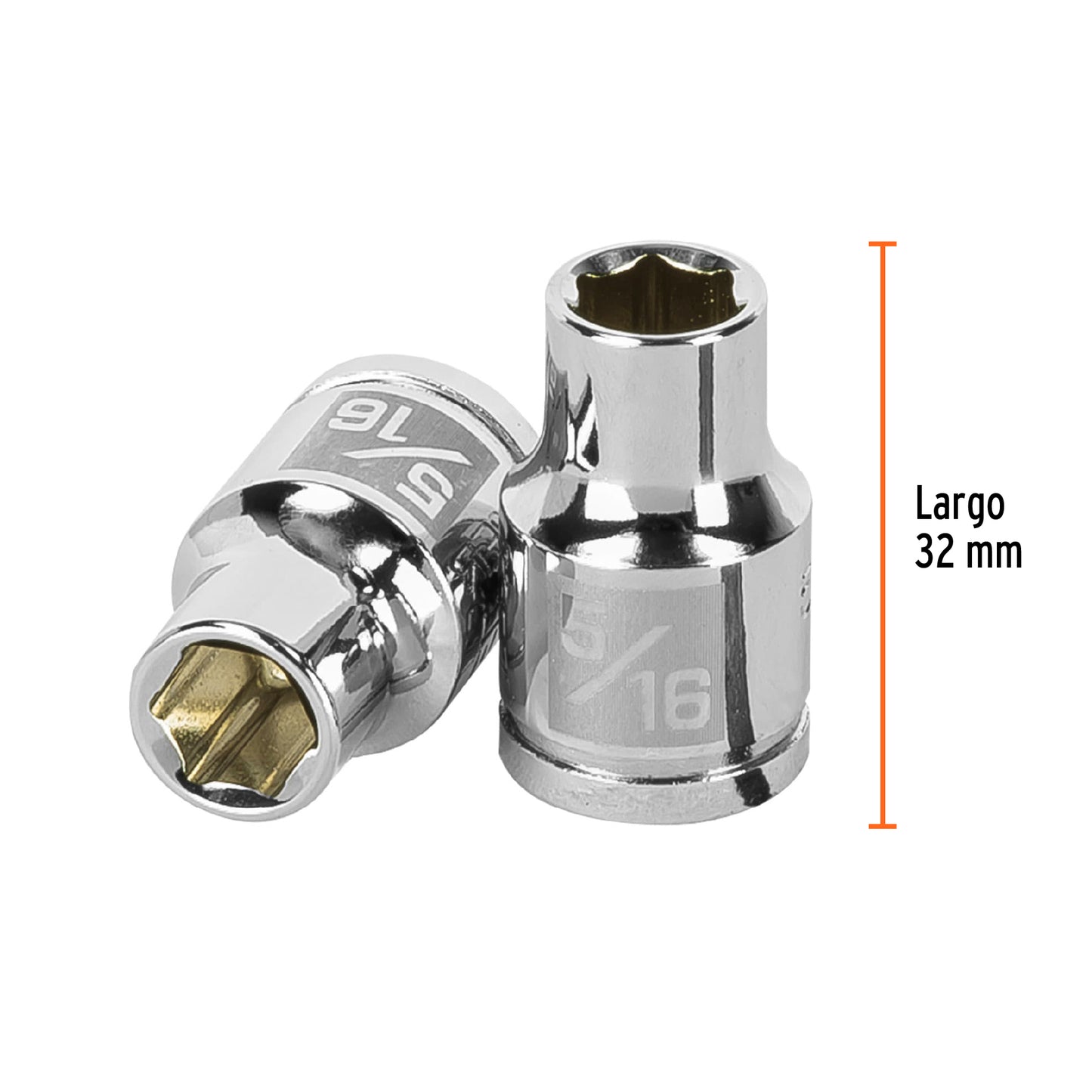 D-3810-H Copa de 6 puntas, mando 3/8" de 5/16"