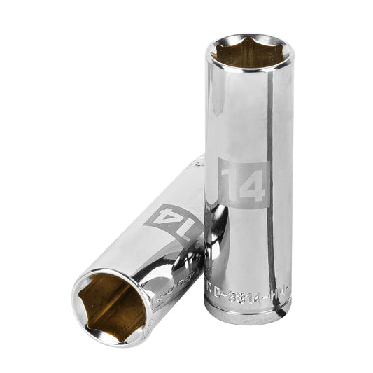 D-3814-HM-L Copa de 6 puntas, largo, mando 3/8" de 14mm