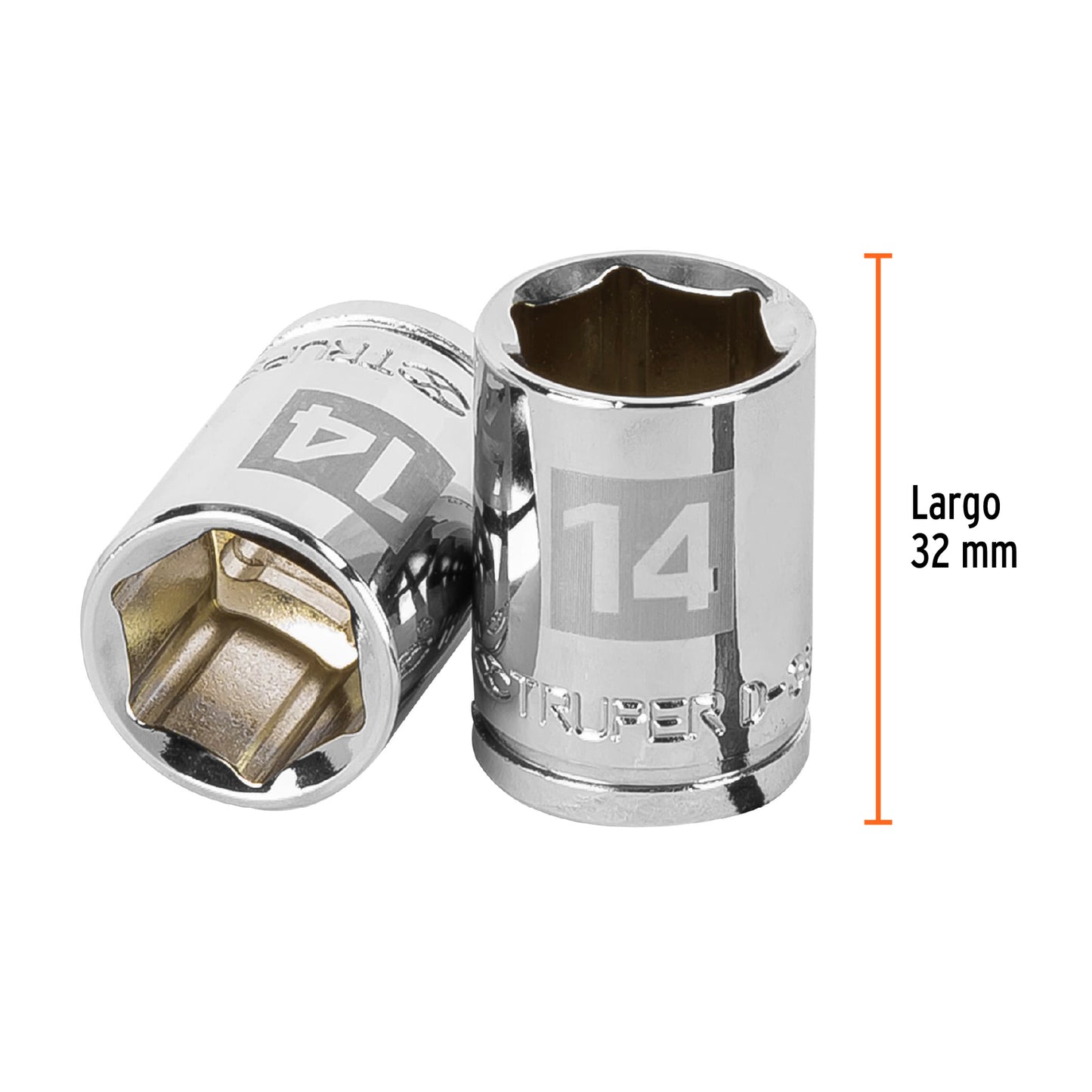 D-3814-HM Copa de 6 puntas, mando 3/8", de 14mm