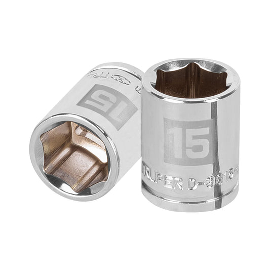 D-3815-HM Copa de 6 puntas, mando 3/8", de 15mm