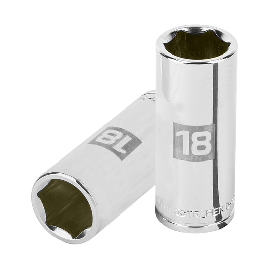 D-3818-HM-L Copa de 6 puntas, largo, mando 3/8" de 18mm