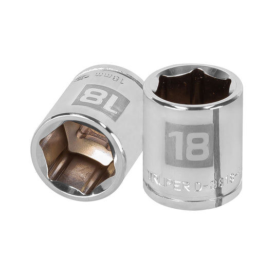 D-3818-HM Copa de 6 puntas, mando 3/8", de 18mm