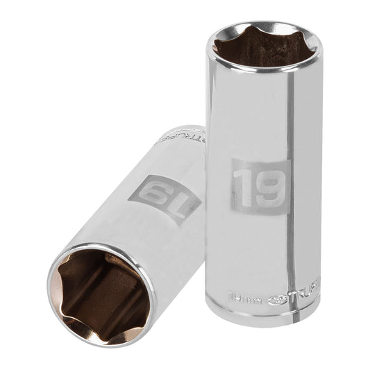 D-3819-HM-L Copa de 6 puntas, largo, mando 3/8" de 19mm