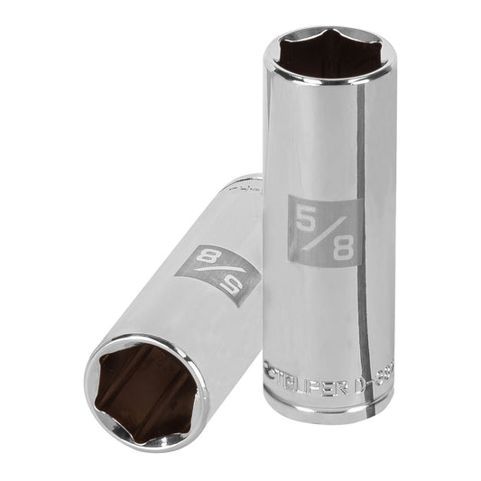 D-3820-HL Copa de 6 puntas, largo, mando 3/8" de 5/8"