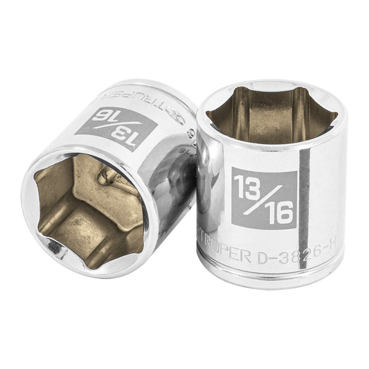 D-3826-H Copa de 6 puntas, mando 3/8" de 13/16"