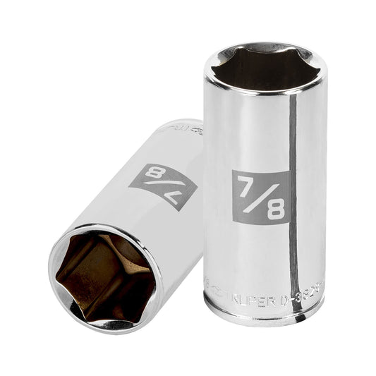 D-3828-HL Copa de 6 puntas, largo, mando 3/8" de 7/8"