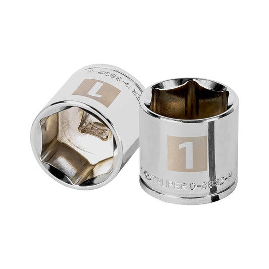 D-3832-H Copa de 6 puntas, mando 3/8" de 1"