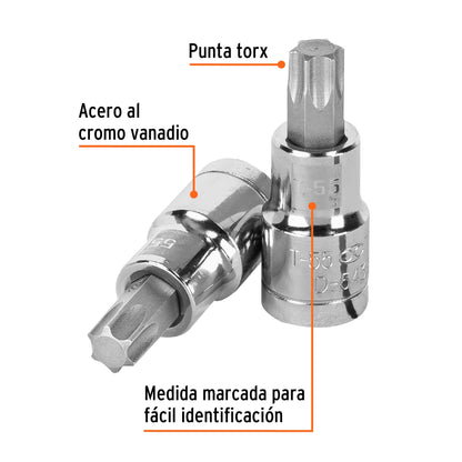 D-543955-W Copa punta torx, mando 1/2", T-55