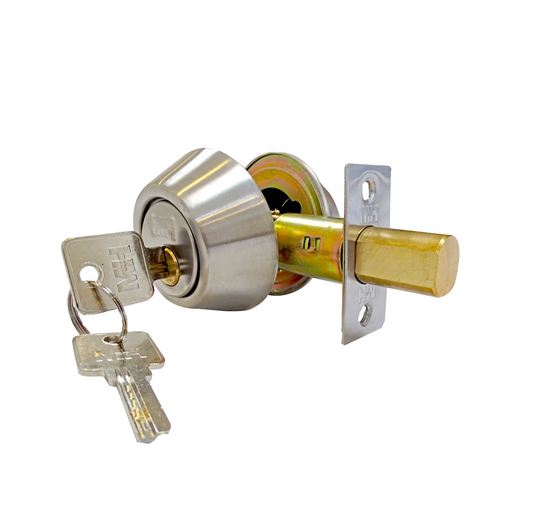 D101-PLUS Cerrojo tubular de acero inox llave-mariposa entrada, pasador de bronce CER-087