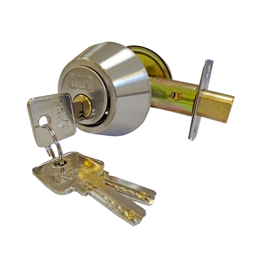 D102-PLUS Cerrojo tubular en acero inox llave-llave entrada, pasador de bronce CER-088