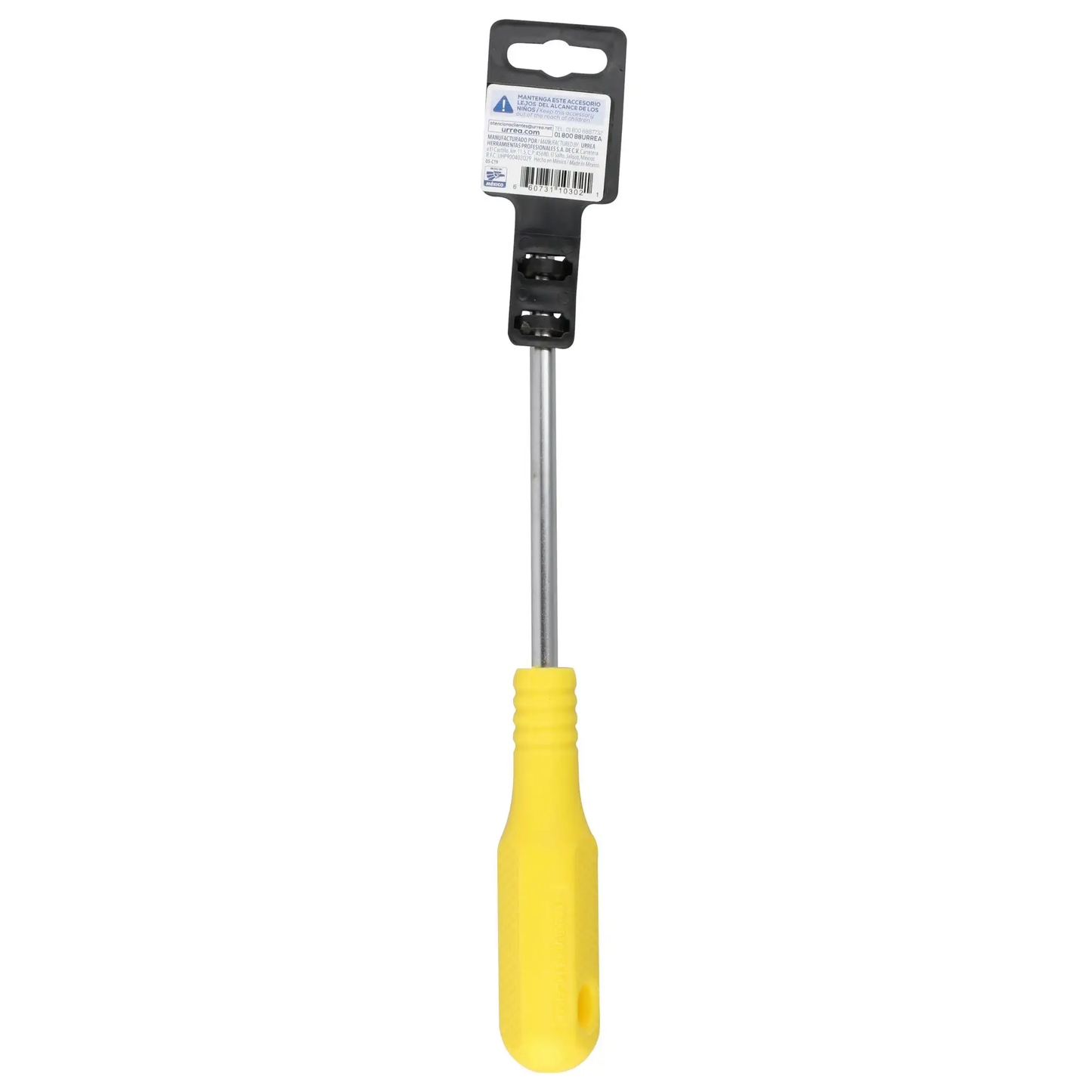 D406 Destornillador amarillo plano barra redonda 5/16" X 6"