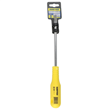 D406 Destornillador amarillo plano barra redonda 5/16" X 6"